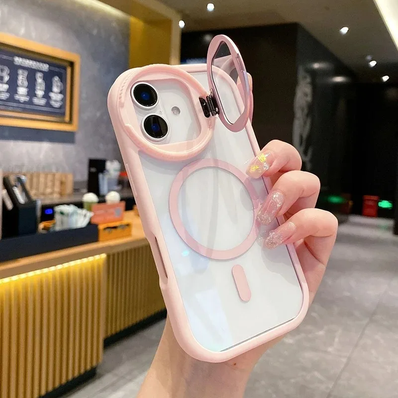 Magnetic Charging Stand - Clear Camera Stand Back Cover For