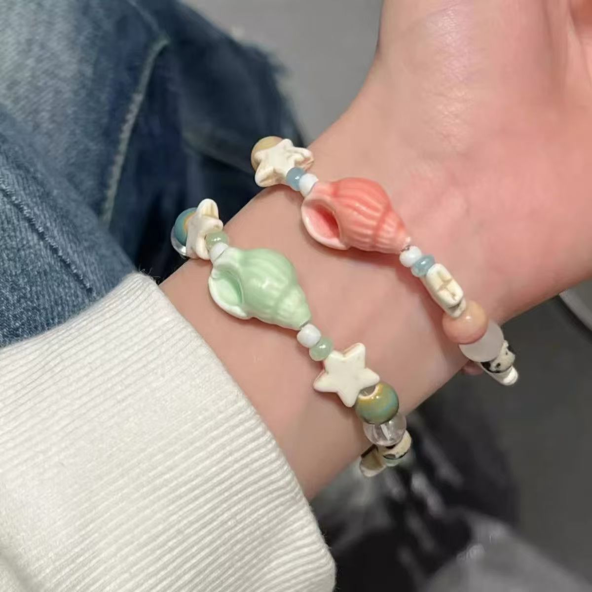 Vacation Style Conch & Star Ce - Ceramic Link Bracelet recension och pris