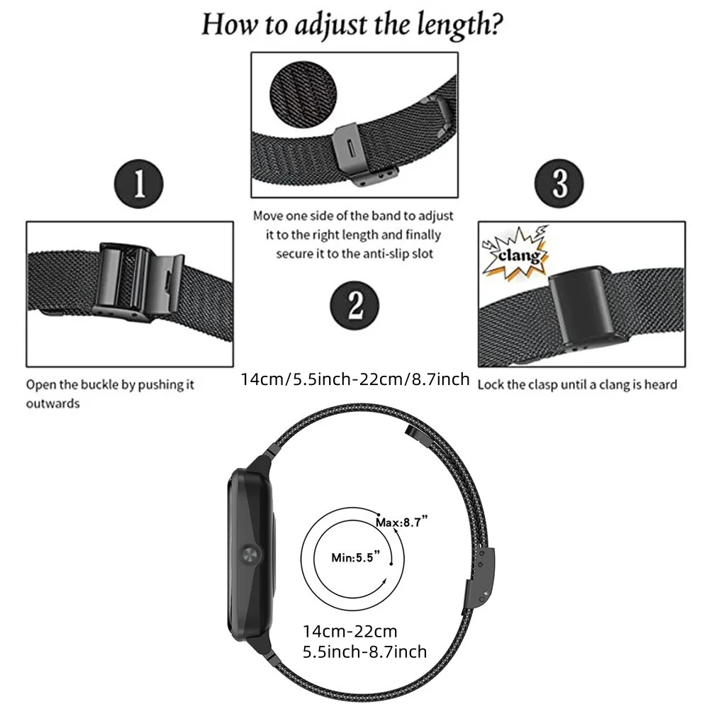 Metal Bands for Honor Watch 4  - Stainless Mesh Band recension och pris