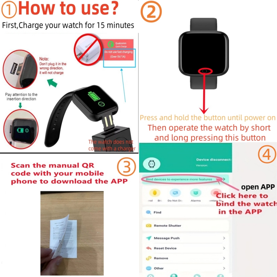 Smart Watch Message Remind Mus - Smartwatch Touch recension och pris
