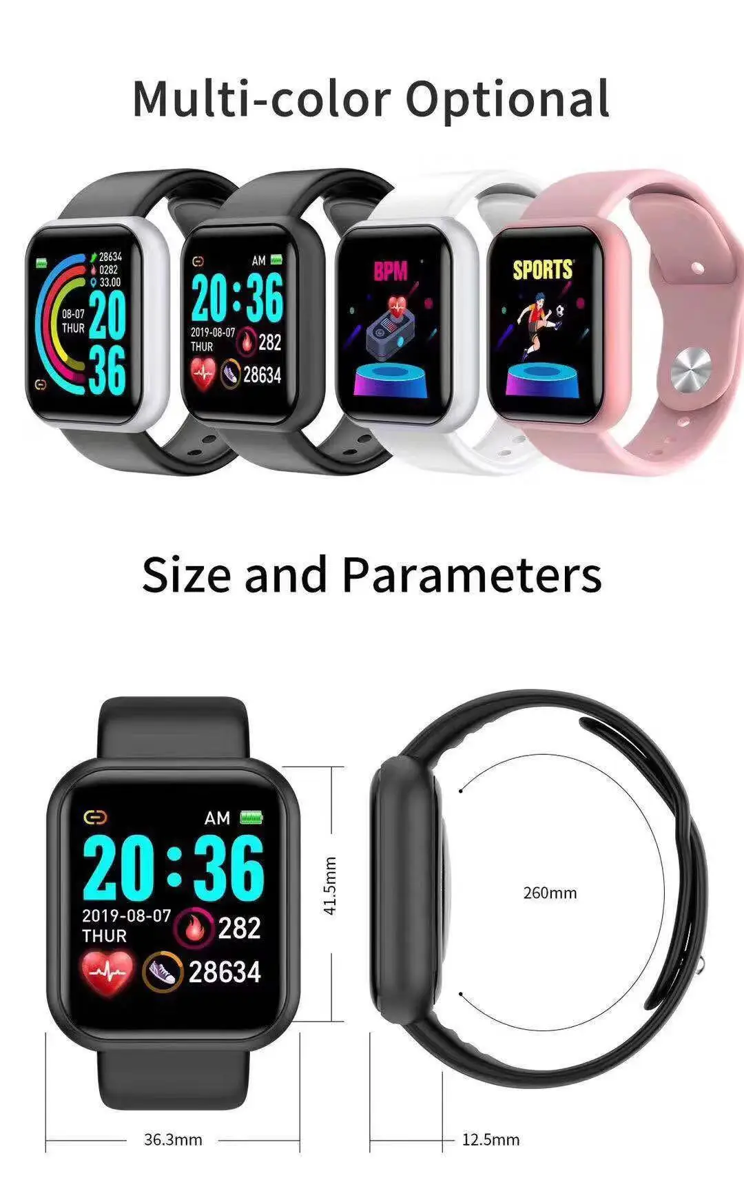 D20 Pro Smart Watch Men Y68 Sm - Smartwatch Touch recension och pris