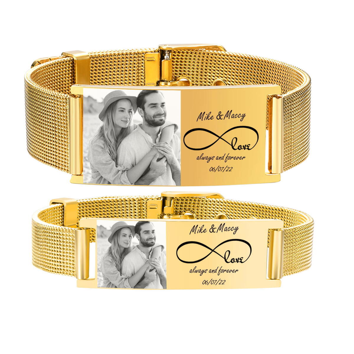 Personalized Photo Bracelet, S - Stainless Mesh Band recension och pris