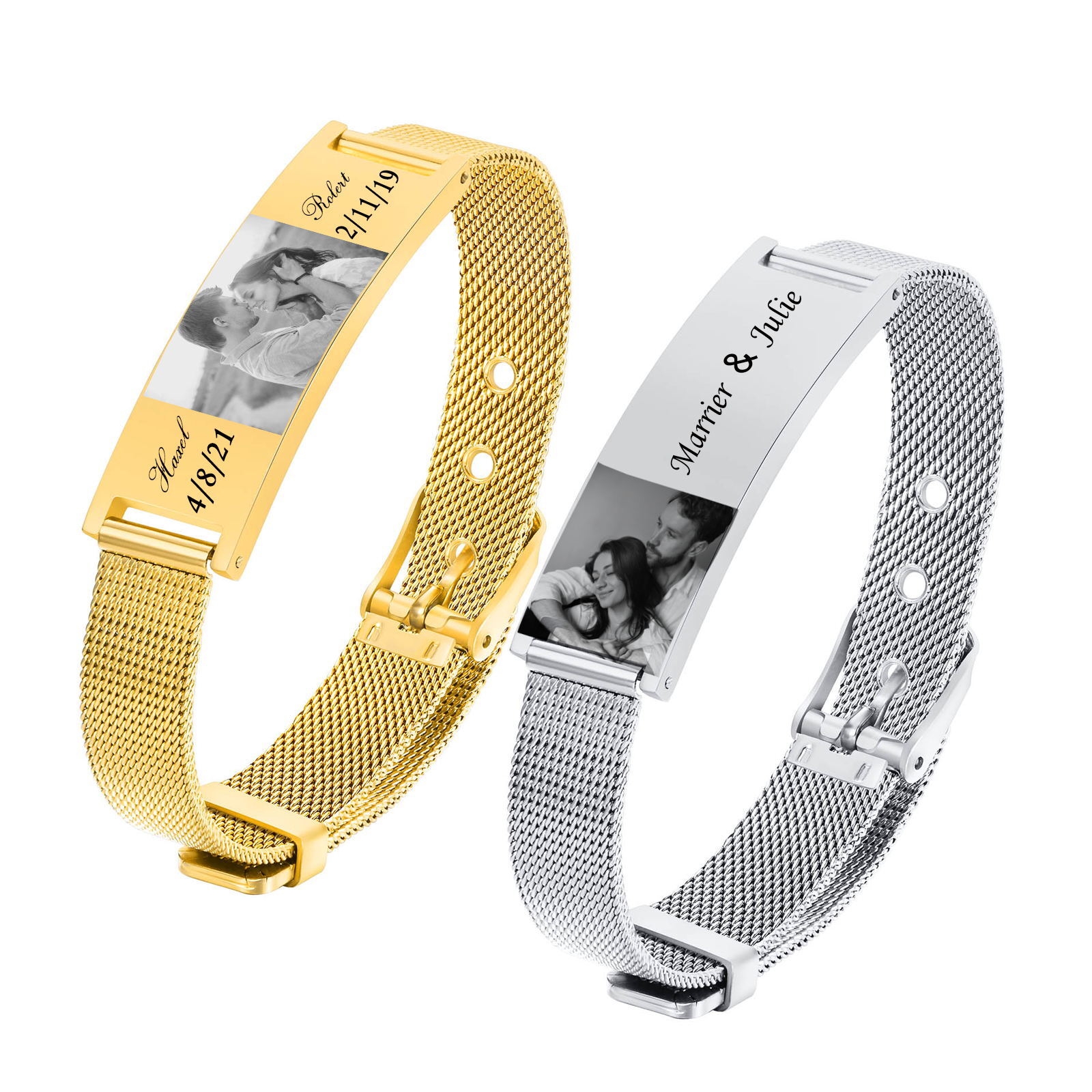 Personalized Photo Bracelet, S - Stainless Mesh Band recension och pris