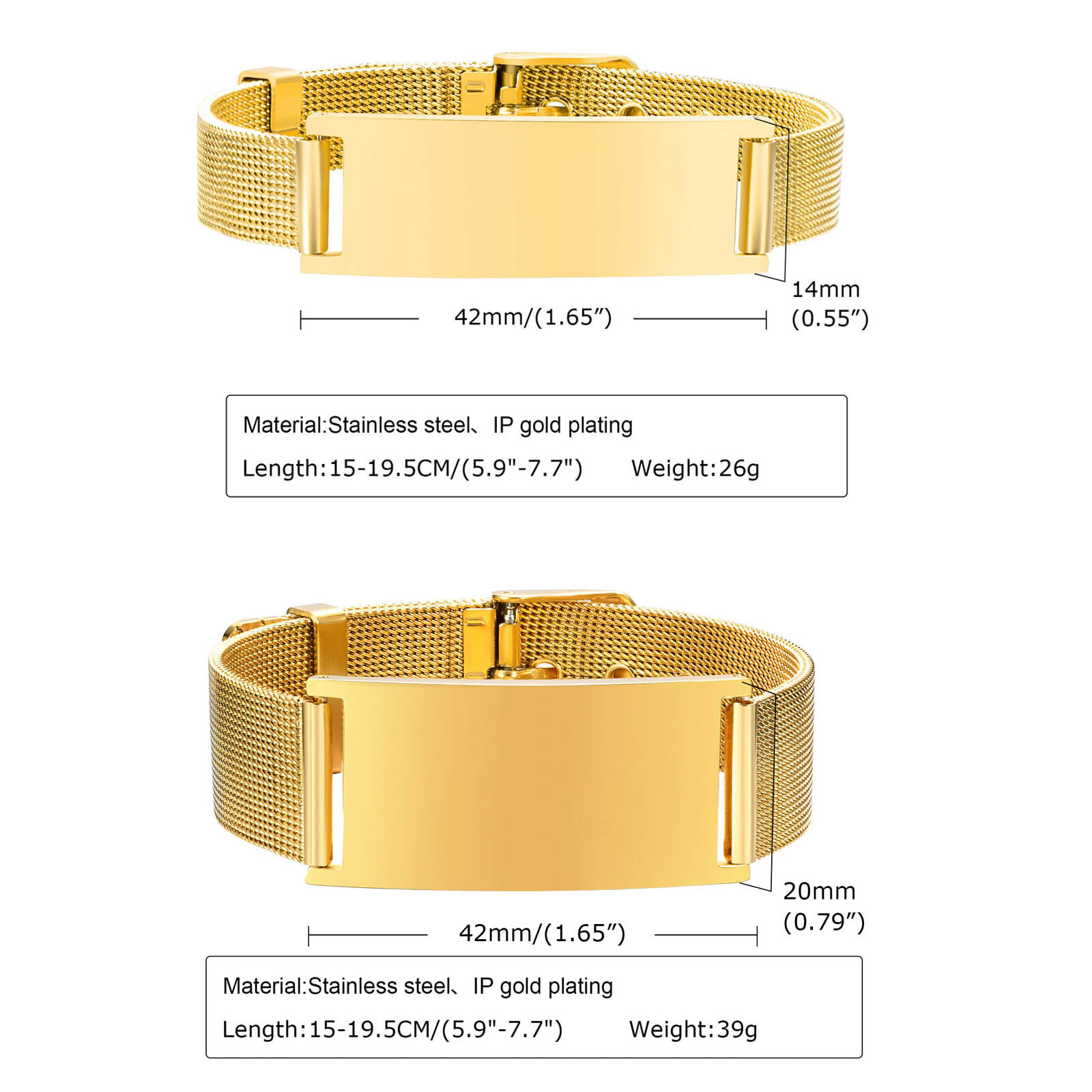 Personalized Photo Bracelet, S - Stainless Mesh Band recension och pris