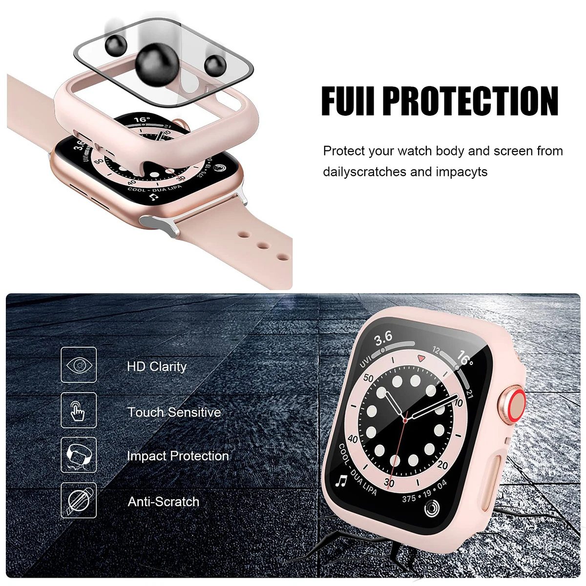 Tempered Glass+Cover For Apple - Smartwatch Band Accessories recension och pris