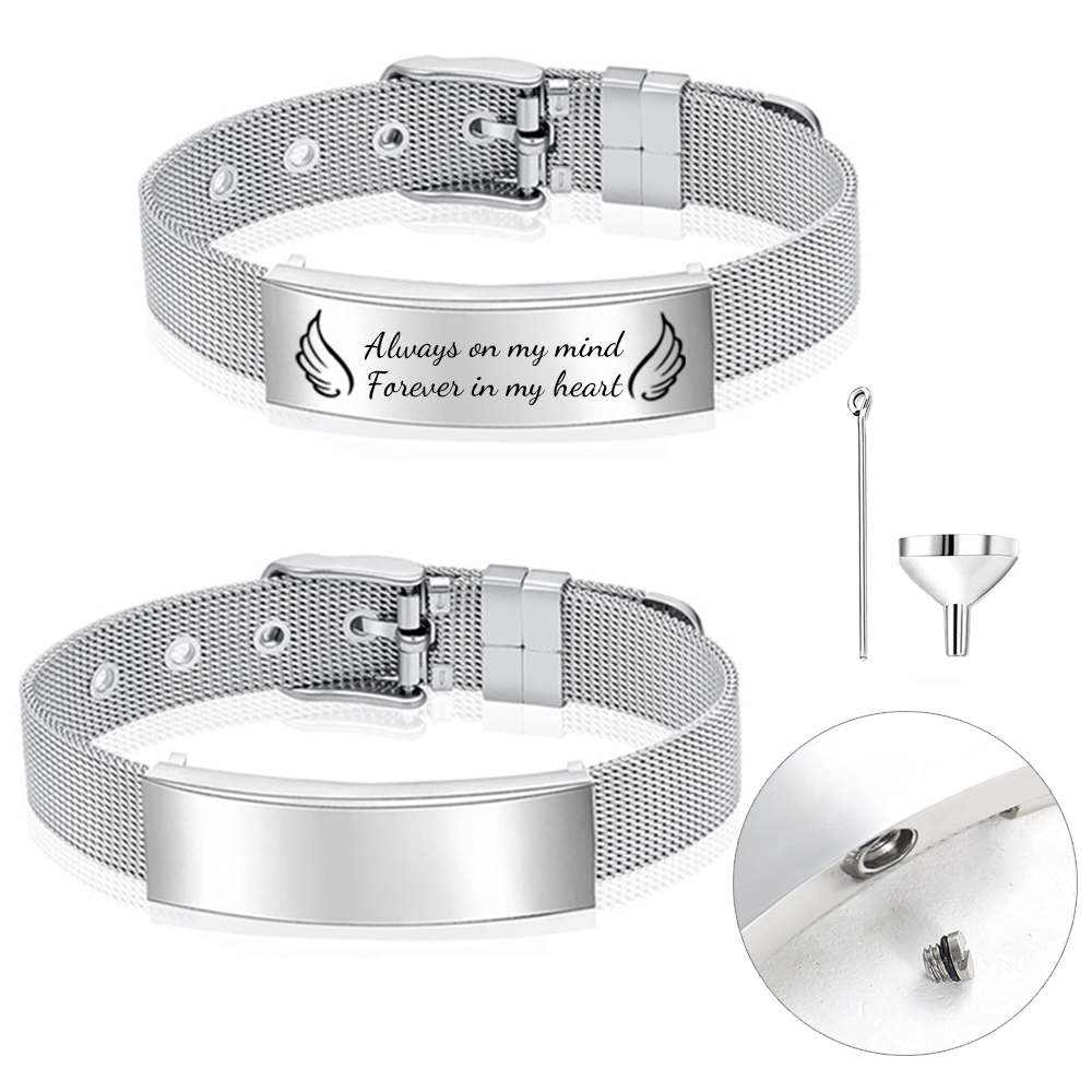 Cremation Jewelry Urn Bracelet - Stainless Mesh Band recension och pris
