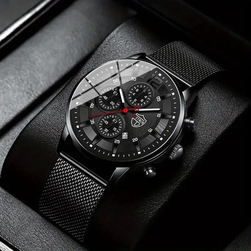 DEYROS Mens Fashion Minimalist - Stainless Mesh Band recension och pris