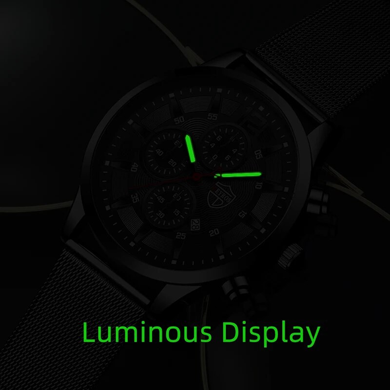 DEYROS Mens Fashion Minimalist - Stainless Mesh Band recension och pris