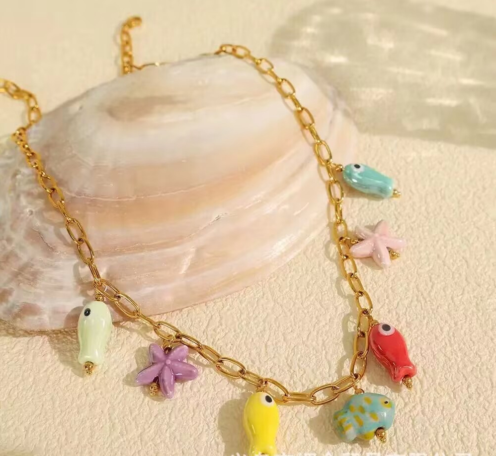 5Pcs New Summer Colorful Ename - Ceramic Link Bracelet recension och pris