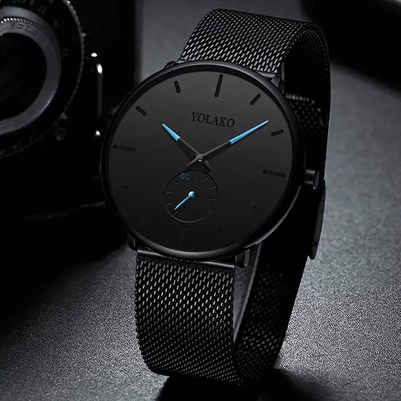 YOLAKO Mens Fashion Minimalist - Stainless Mesh Band recension och pris