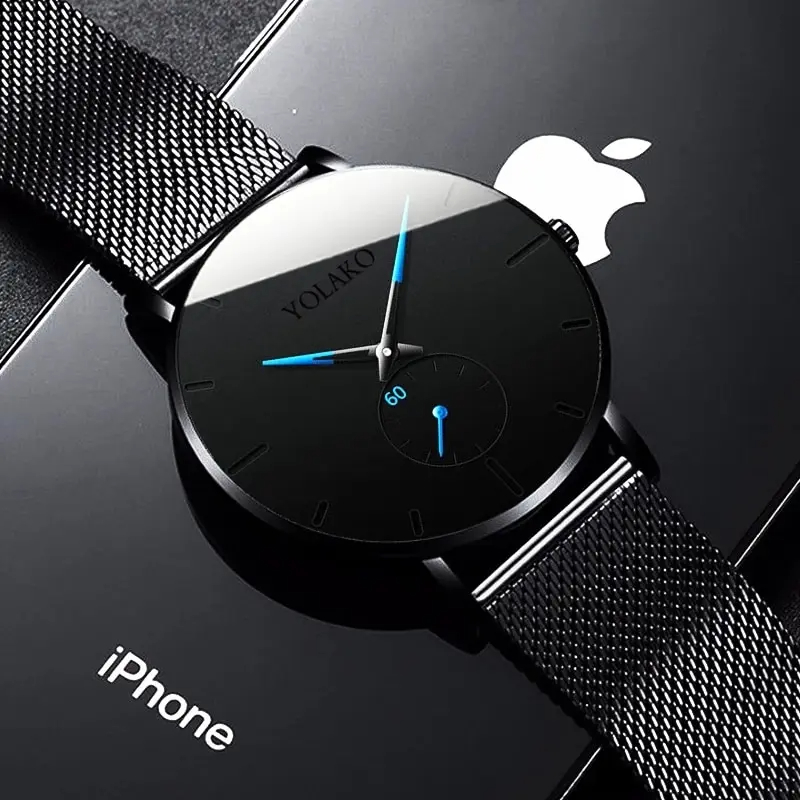YOLAKO Mens Fashion Minimalist - Stainless Mesh Band recension och pris