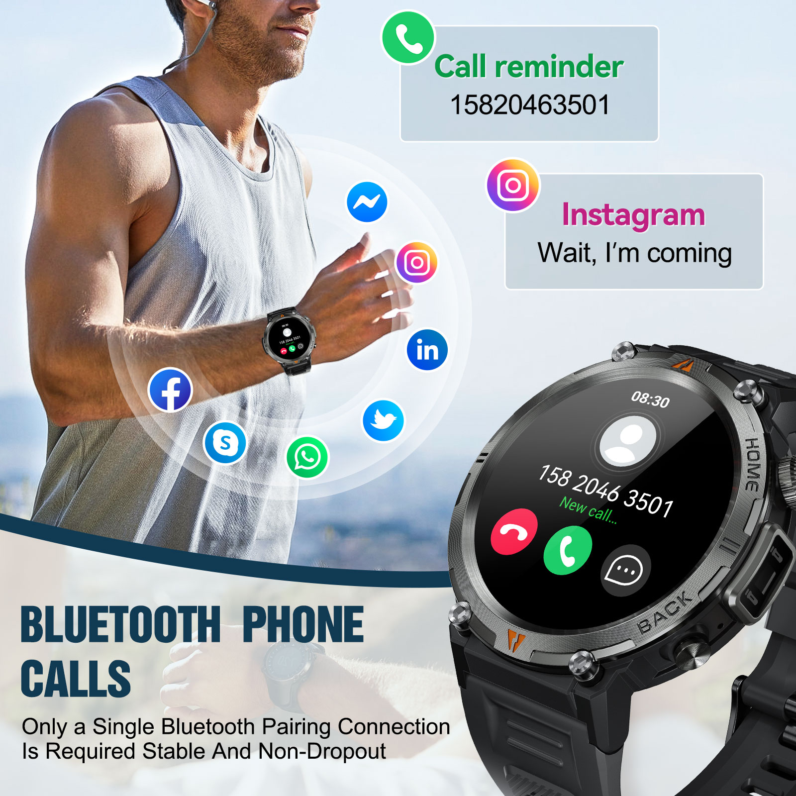 EIGIIS KE3 Bluetooth Call Smar - Smartwatch Faces recension och pris