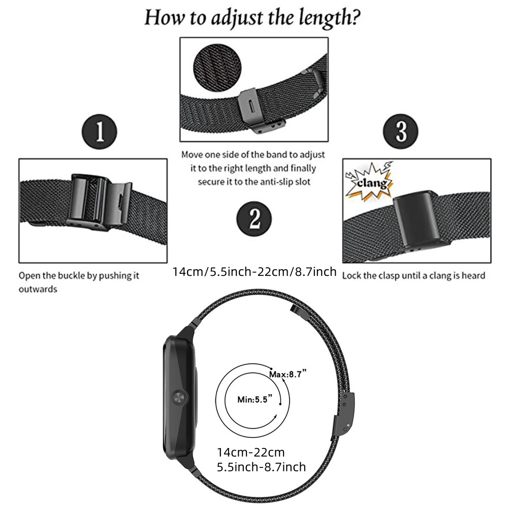 Metal Bands for Fitbit Versa 4 - Stainless Mesh Band recension och pris