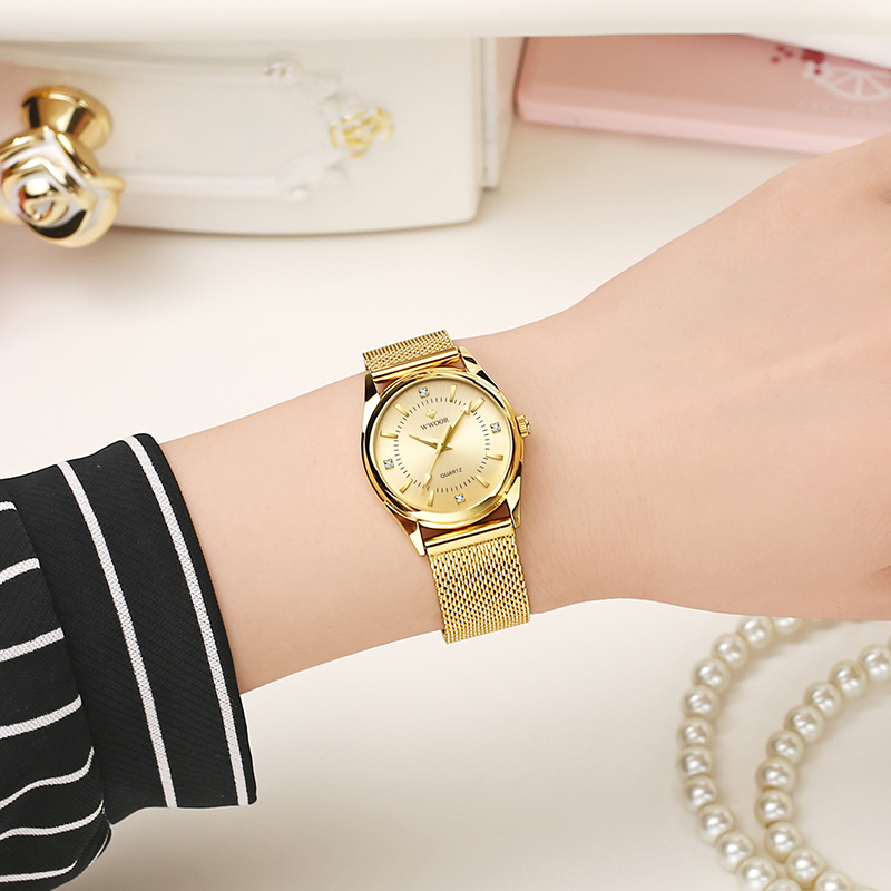 WWOOR Luxury Brand Dress Gold  - Stainless Mesh Band recension och pris
