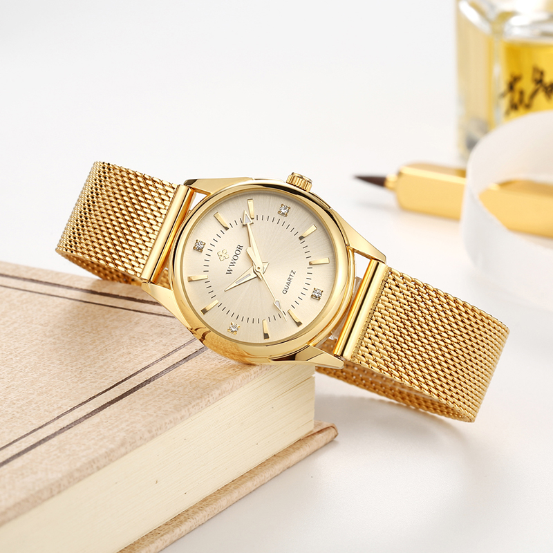 WWOOR Luxury Brand Dress Gold  - Stainless Mesh Band recension och pris