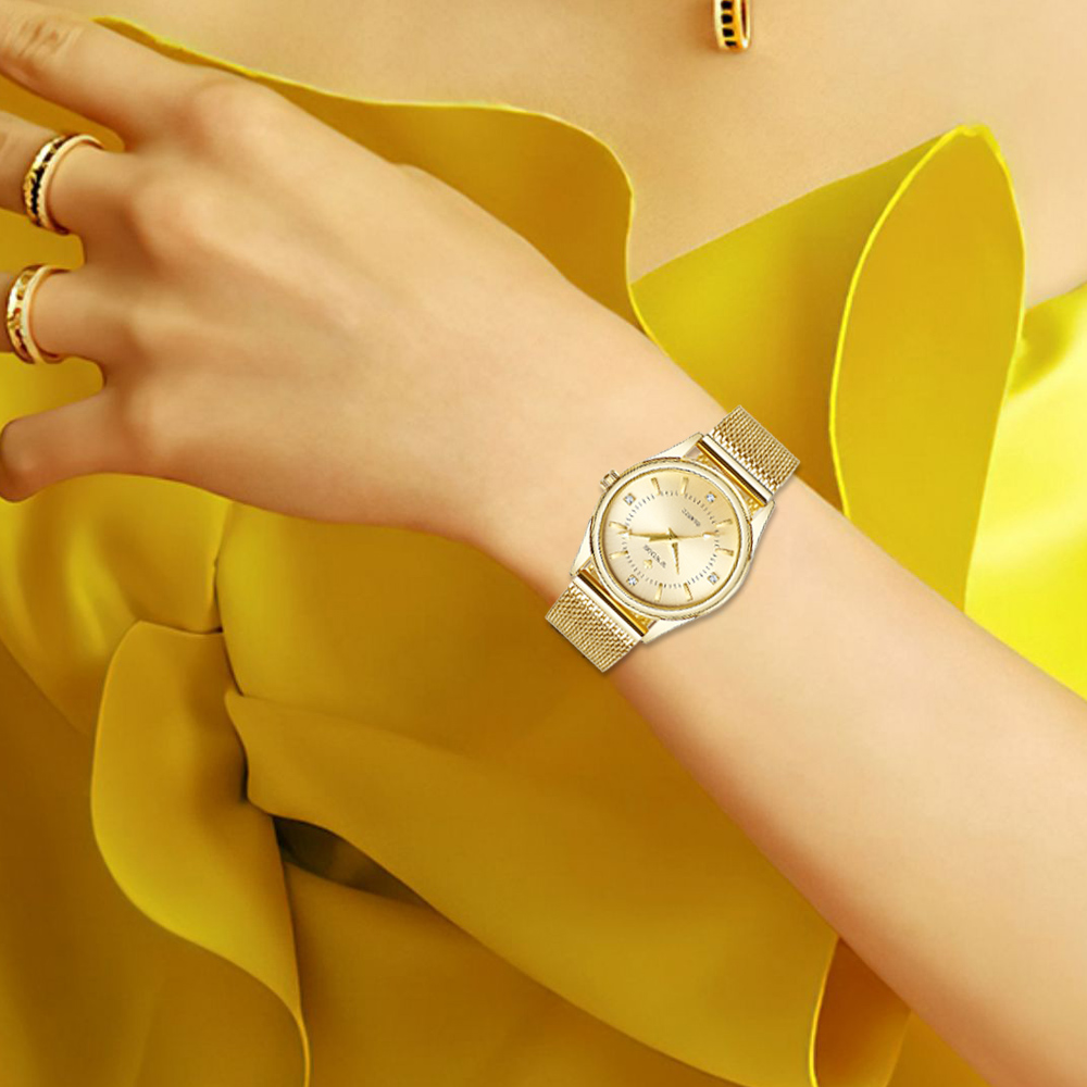 WWOOR Luxury Brand Dress Gold  - Stainless Mesh Band recension och pris